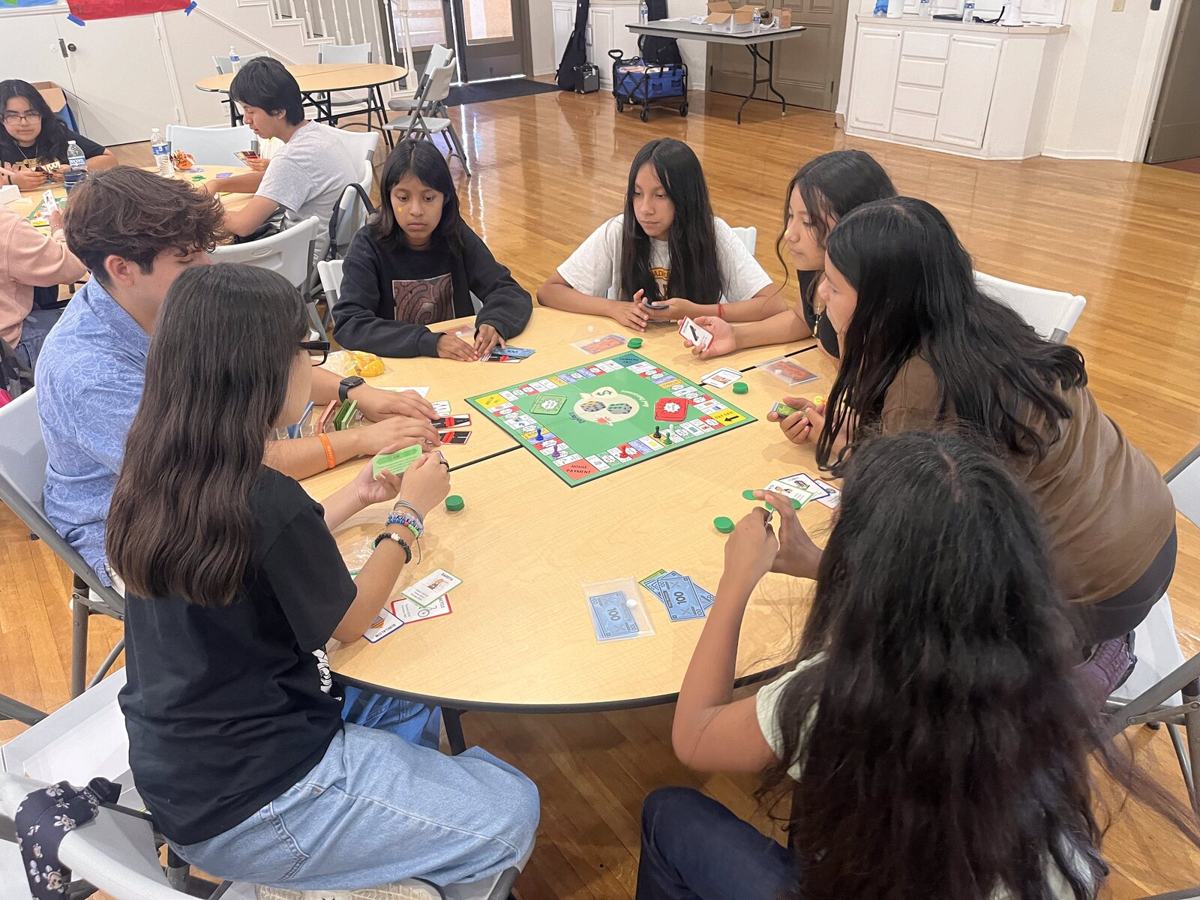 Mid-game, cards everywhere