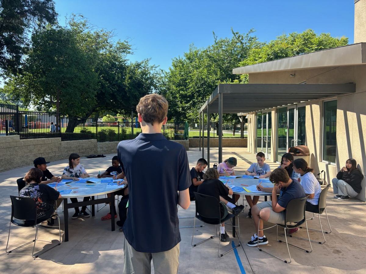 Class under the shade canopy